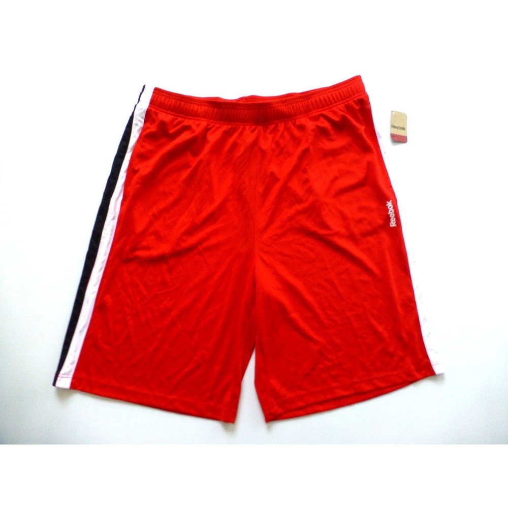 Reebok‎ Basketball Shorts Big & Tall Mens Size 2XL Mesh Black Striped Side New